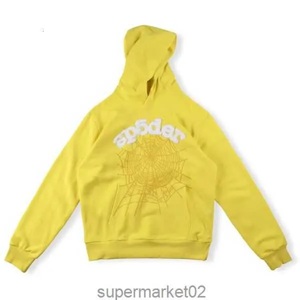 デザイナーフーディーデザイナートラックスーツSP5DERフーディーメンズパーカーSP5DER YOUNG THUG 555 MEN SWEATSHIRTS FOAM PRINT SPIDER WEB PULLOVERスウェットシャツパンツS-XL44NU