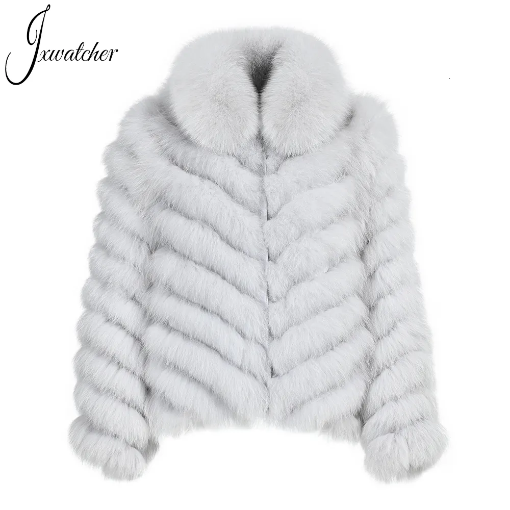 Womens Fur Faux Jxwatcher Real Coat Silk Liner Reversible Wear Jacket Women Winter Warm Custom Luxury Smooth HighGrade Lady 230828