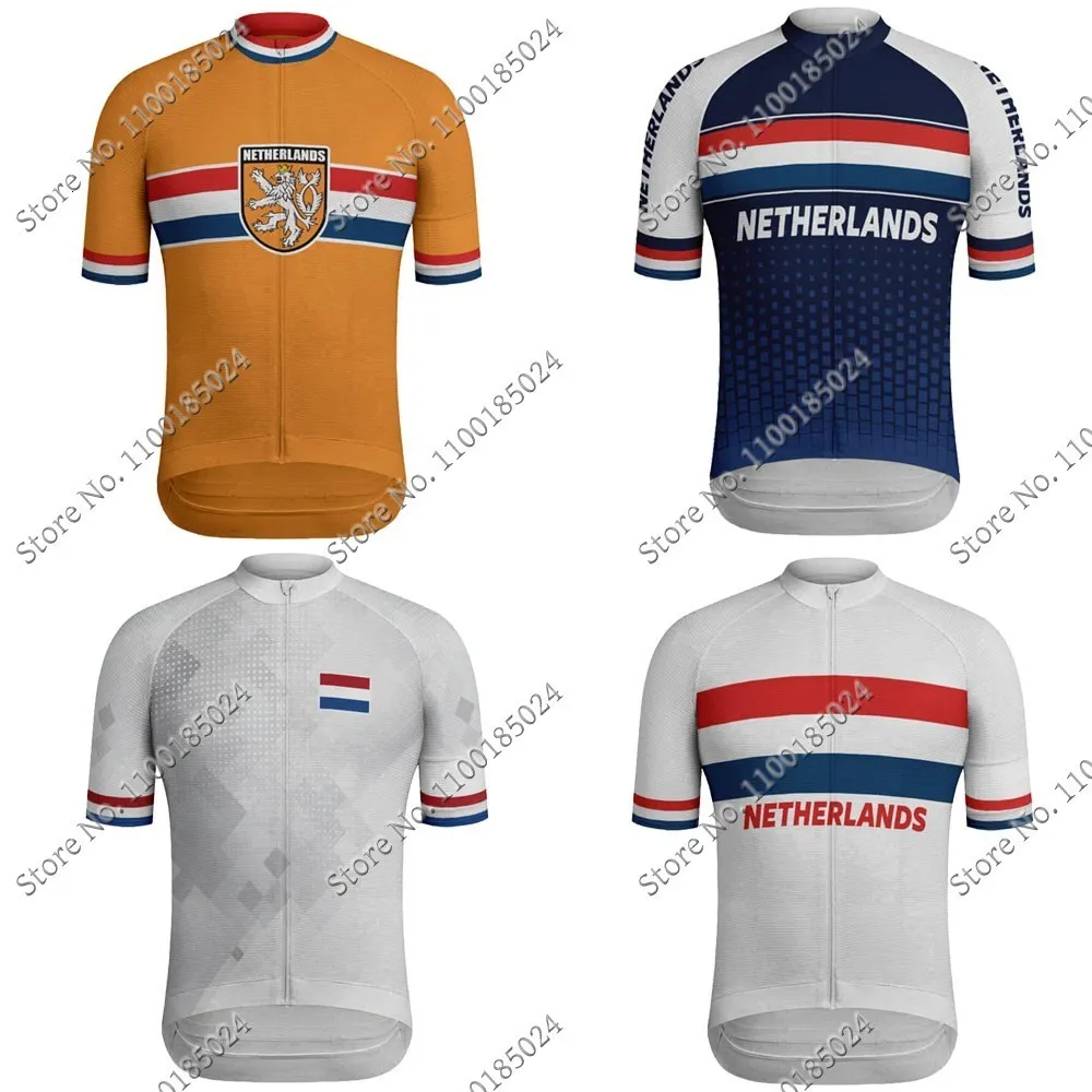 Велосипедные рубашки вершины Maillot Netherlands Nation Team Team Cycling Jersey с короткими рукавами для велосипедных велосипедных рубашек велосипед