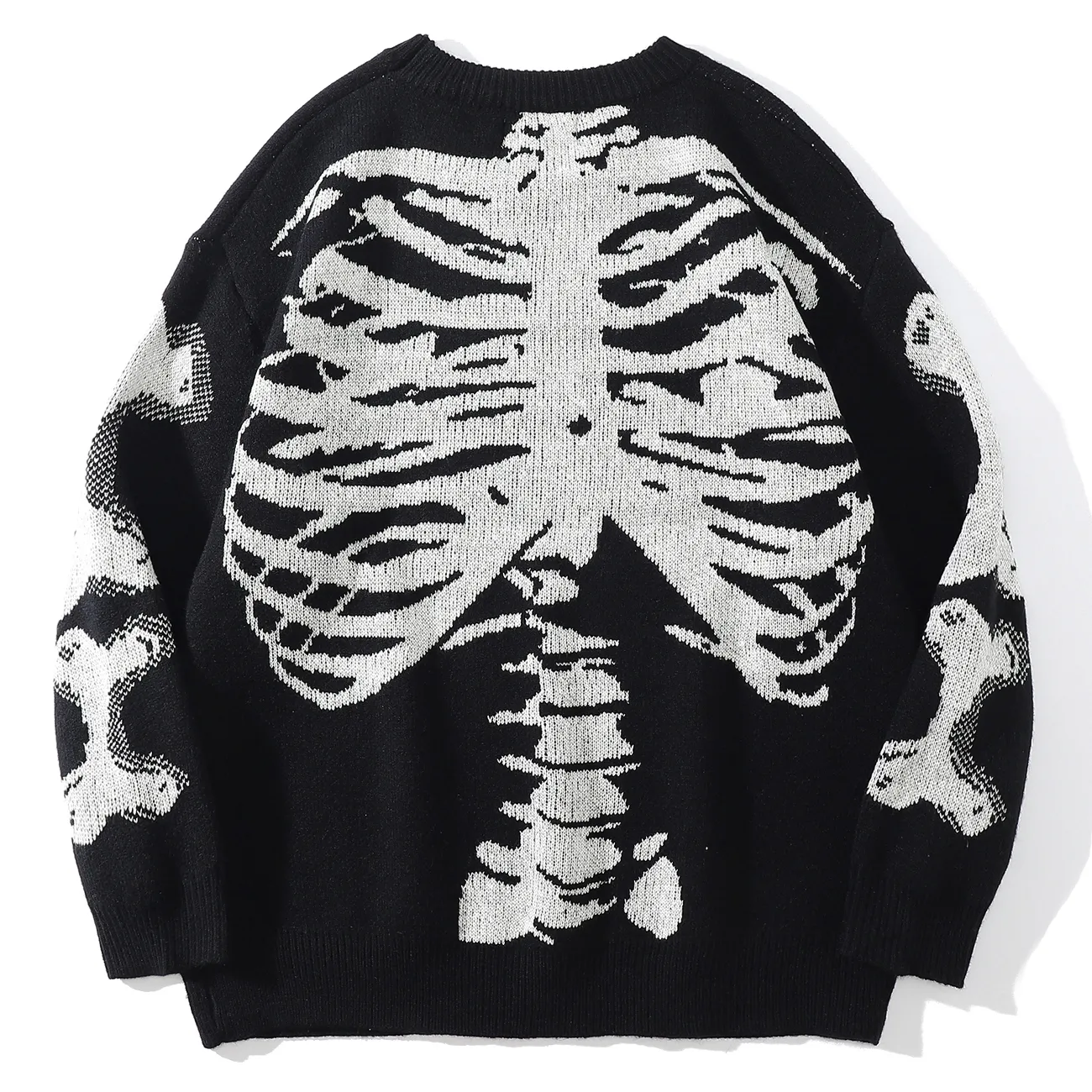 Męskie swetry lakible Harajuku szkielet kość dzianina sweter streetwear skoczki streetwearu jesienne hip -hopowe swobodne pullover mody mody luźne topy 230828