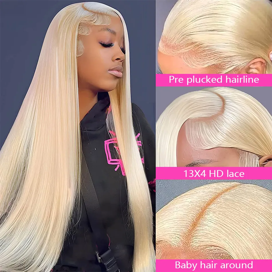 613 Honey Blonde 30 40 Inch Straight Wig 13x4 Transparent Lace Front Human Hair Wigs Brazilian for Black Women 180%