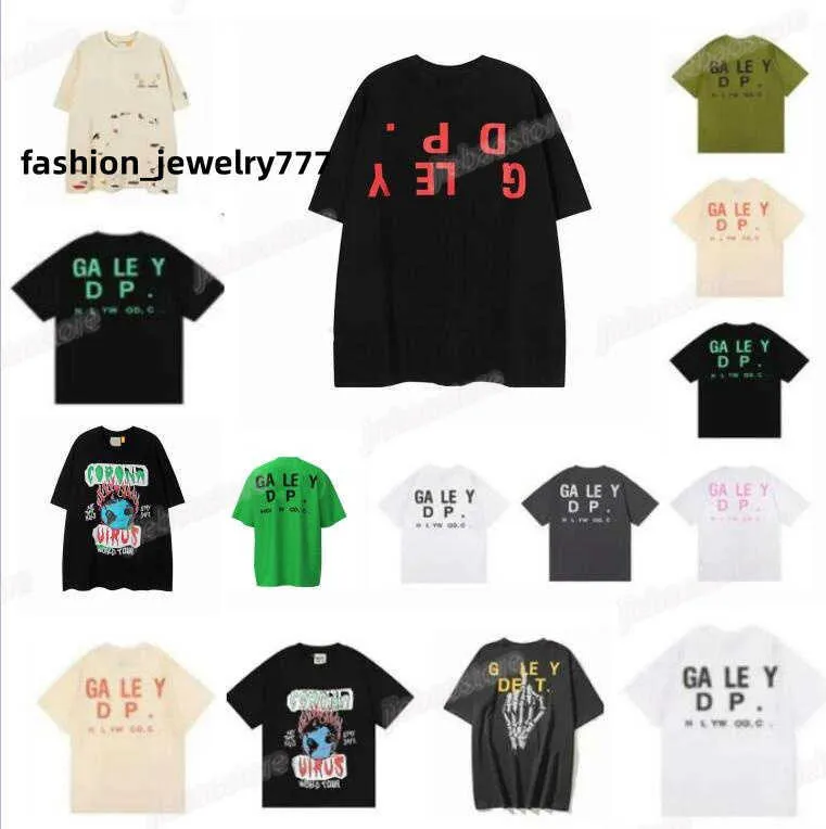 2023 Kvinnors T-shirts Designer Galleries Depts Shirt Alfabet Print Trendy Trend Basic Casual Fashion Loose Kort T-shirt Half Sleeve Tees Green Lavender