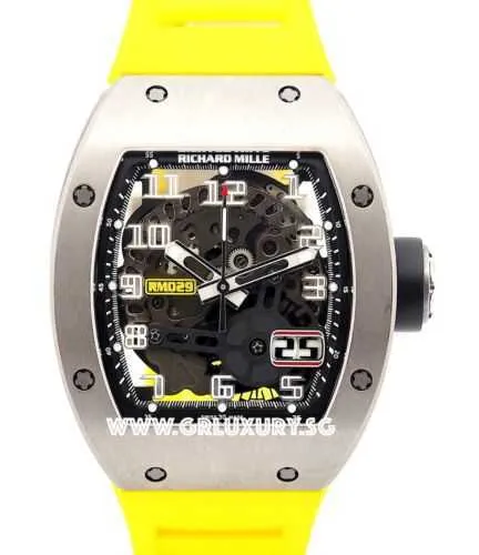 Richarmilles zegarki szwajcarskie sportowe zegarki mechaniczne Richarmilles Titanium Overize Data REF RM029 AO TI