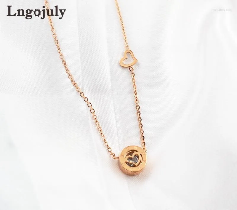 Pendant Necklaces Trendy RoseGold Women Titanium Steel For Gril Anniversary Engagement Party Necklace Jewelry