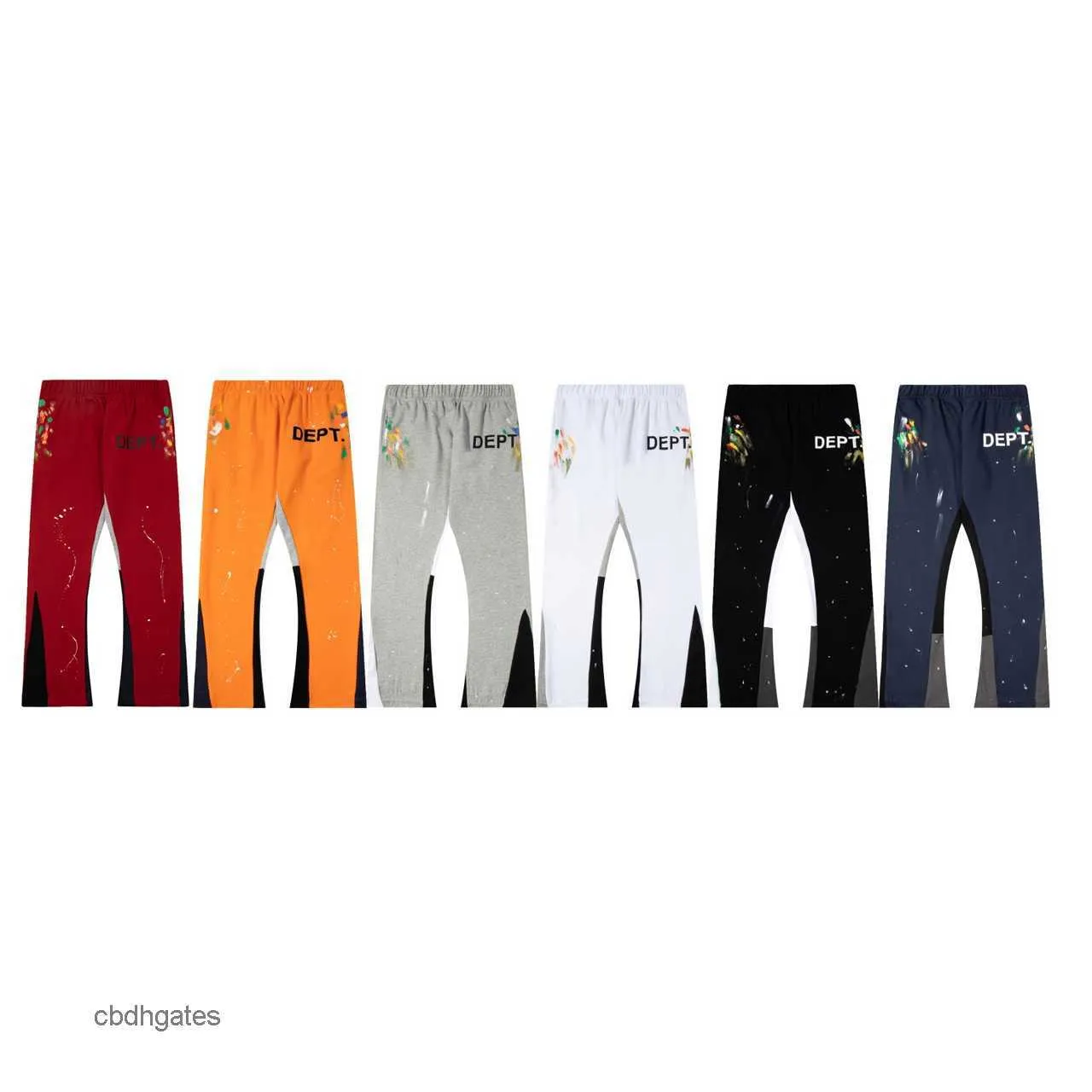 Encre Long pull pantalon sport moucheté hommes mode galerie Deptt Graffiti lourd pur coton pantalon hommes femmes décontracté Sweats