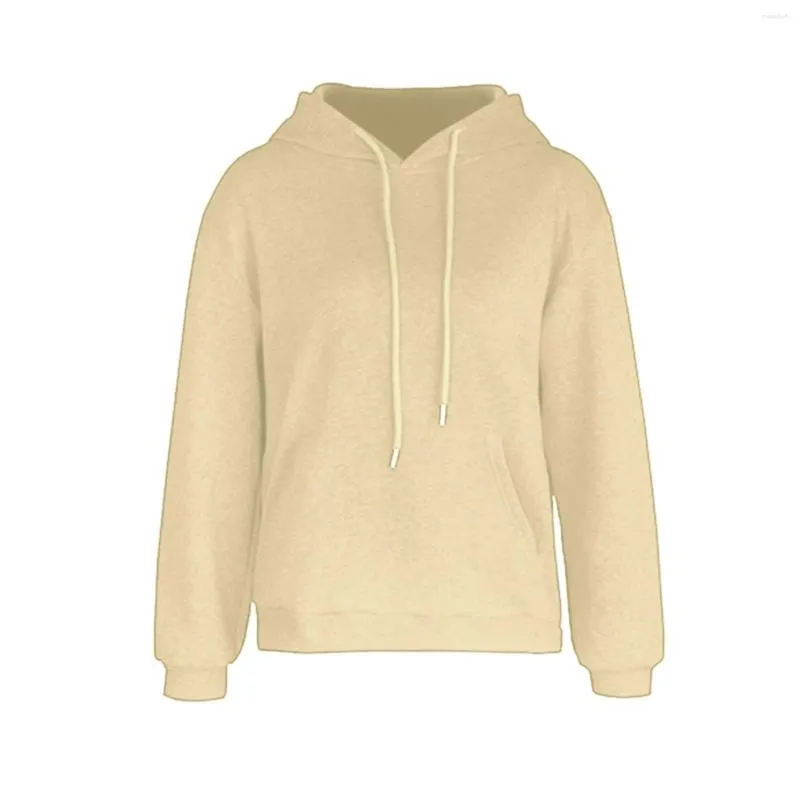 Women's Hoodies Long Sleeve Solid Color Hooded Pullover Hoodie Fashion Zip Up Tan Round Neck Ladies Sweatshirts No Hood