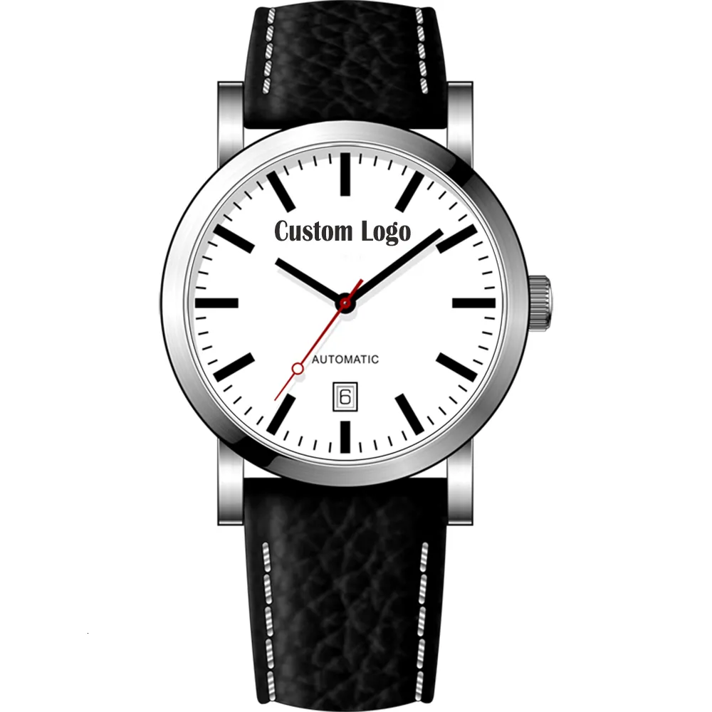 腕時計バーニーカスタマイズされた自動機械式時計デザインアートダイヤル鉄道時計パーソナライズされたクラシックレールロード腕時計230828