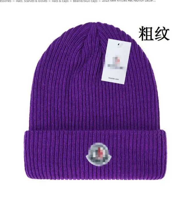 Moncller Strickmütze Luxuriöse Beanie-Mütze, Designer-Thermomützen für Herren und Damen im Freien