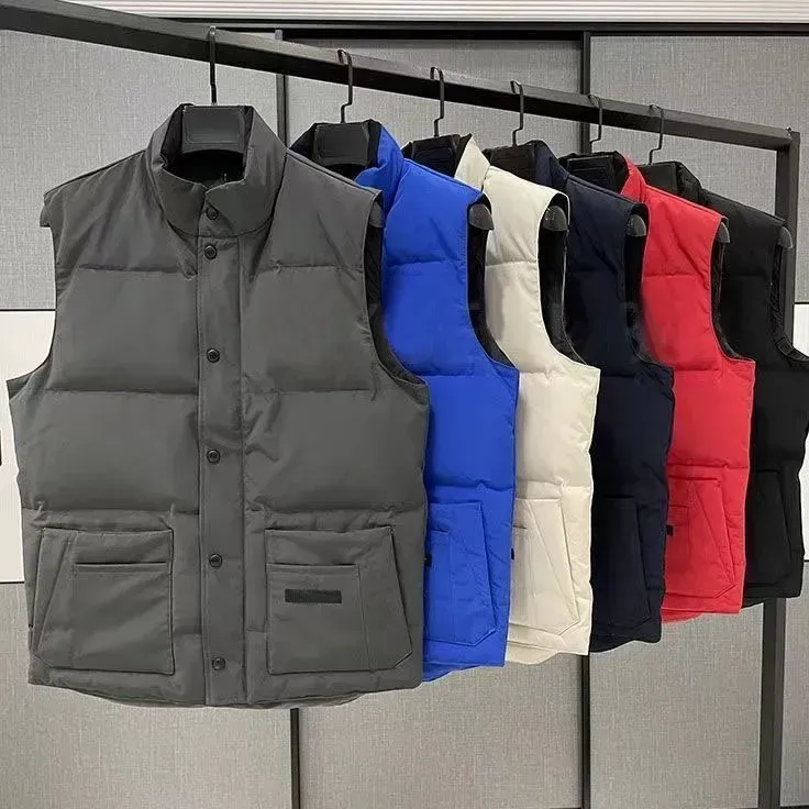 Designer Down Vest pocket jackets Parkas long sleeve zipper Badges men downs casual coat tops Outwear Multiple Colour