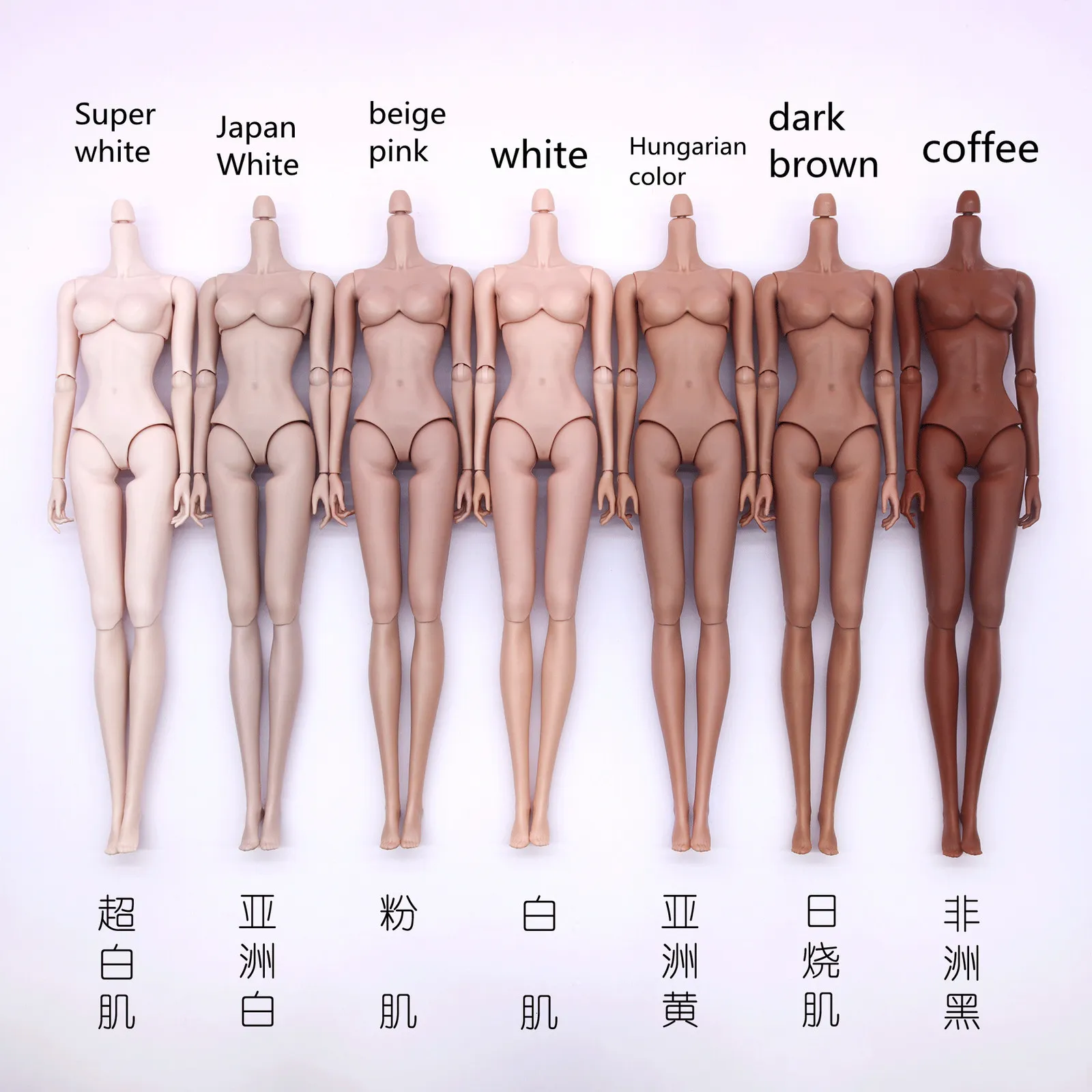 1:6 Female White Skin Doll Body for Barbie, FR Doll 