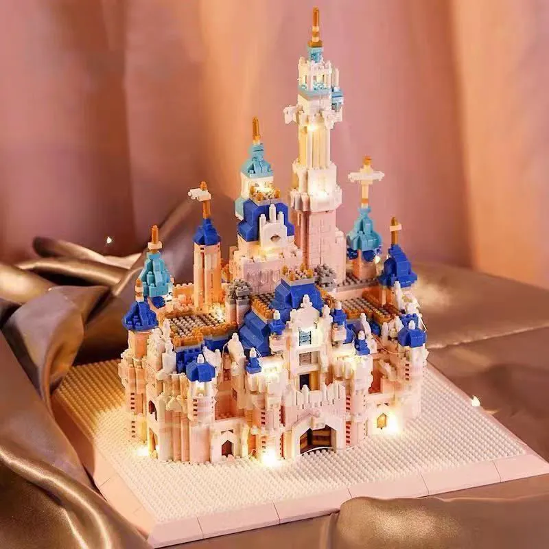 Atacado Castelo de Princesa Bloco Técnico Personalizado Brinquedo de Princesa Castelo de Princesa Bloco de Construção de Modelo de Fantasia Kit de Construção de Tijolos Blocos de Construção de Natal para Crianças Castelo de Brincar