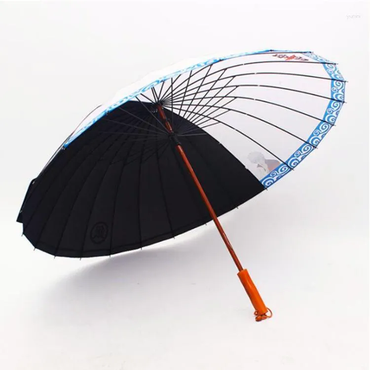 Umbrellas Wind Resistant Umbrella For Men Long Handle Unbrella Parasol Manual Folding Male Samurai Rain Anime Led Gear