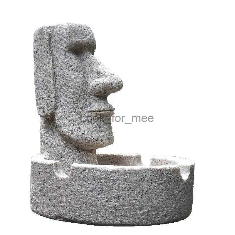 Creatieve Figuratieve asbak Persoonlijkheid Kantoor Hars Multifunctionele moai asbak Familie Slaapkamer Decoratie Paaseiland Cadeau r2815 hkd230828