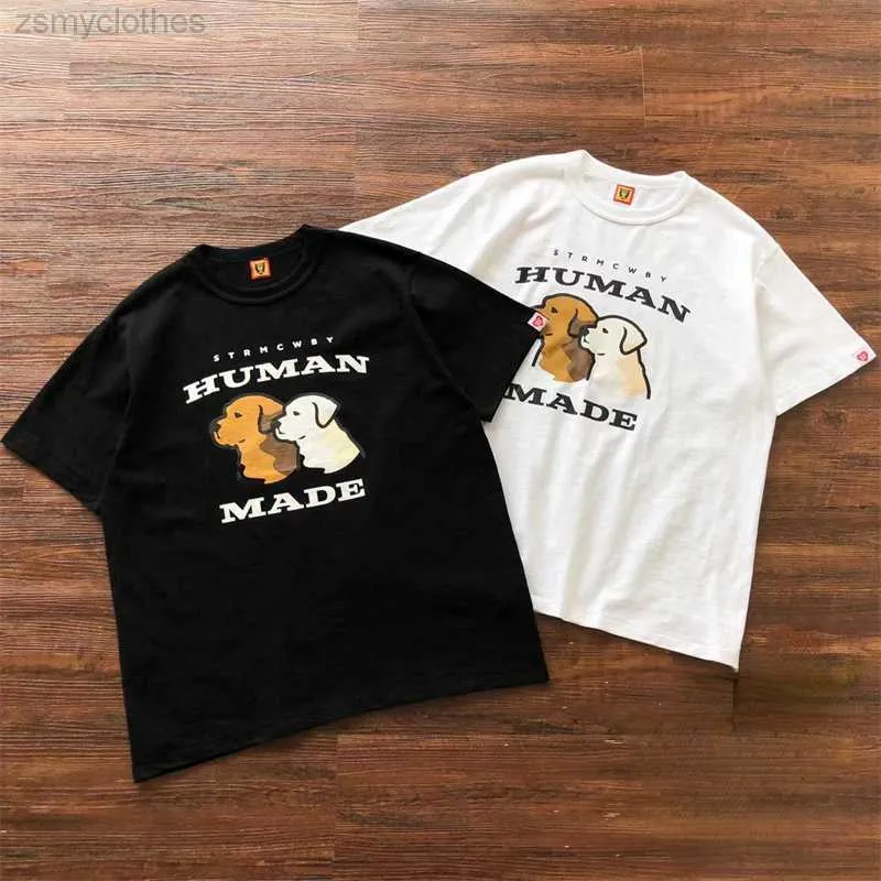 T-shirt da uomo 2023ss T-shirt realizzata dall'uomo Uomo Donna T-shirt per cani da cartone animato Top in cotone fiammato Tee