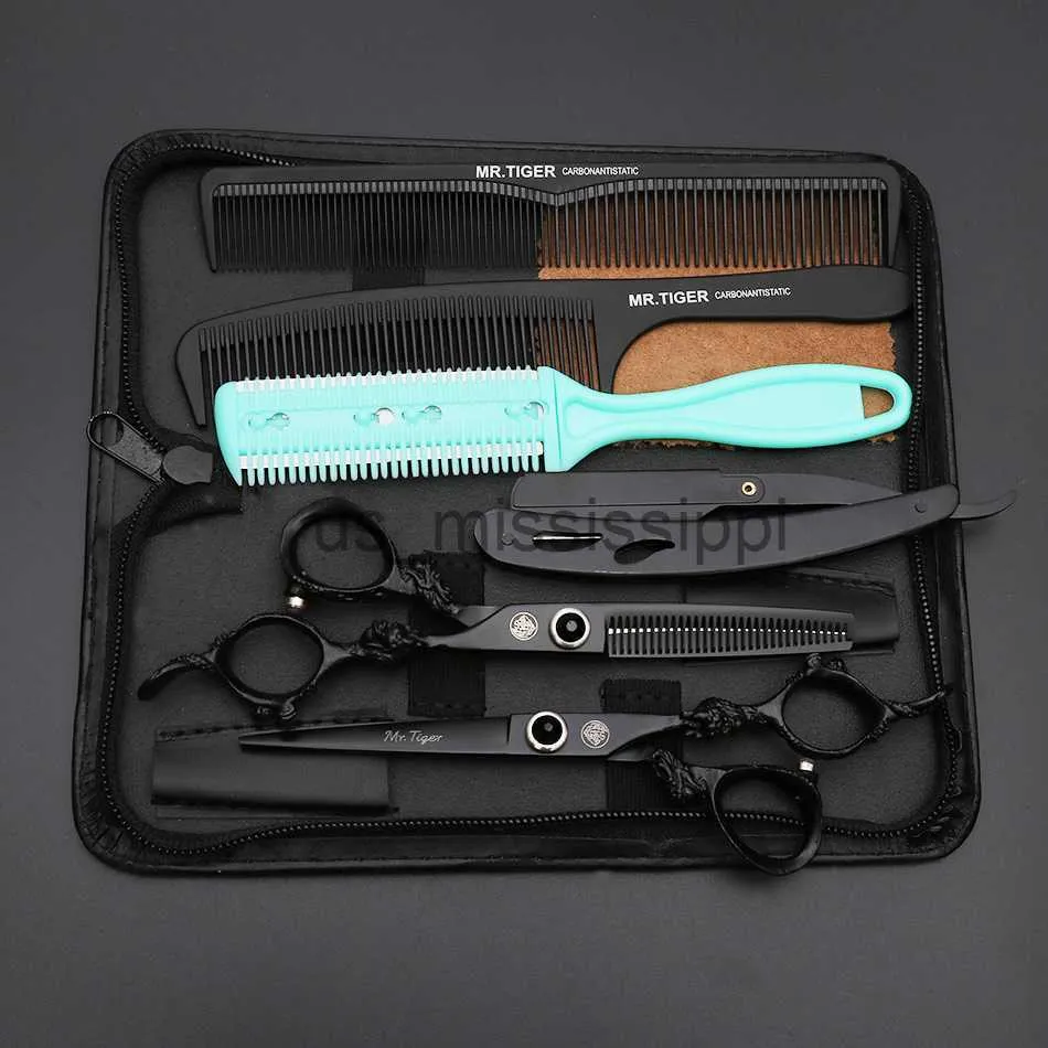 カットシザーセット ストレート＆シザー＋コーム MT6.0 Mr.Tiger Professional Hair Cutting Scissor Set - Premium Barber Shears
