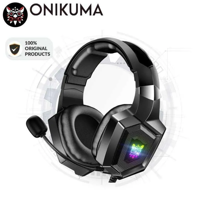 ONIKUMA Wired Stereo Gaming Headphones With Mic LED Lights for Gamer Headset HKD230828