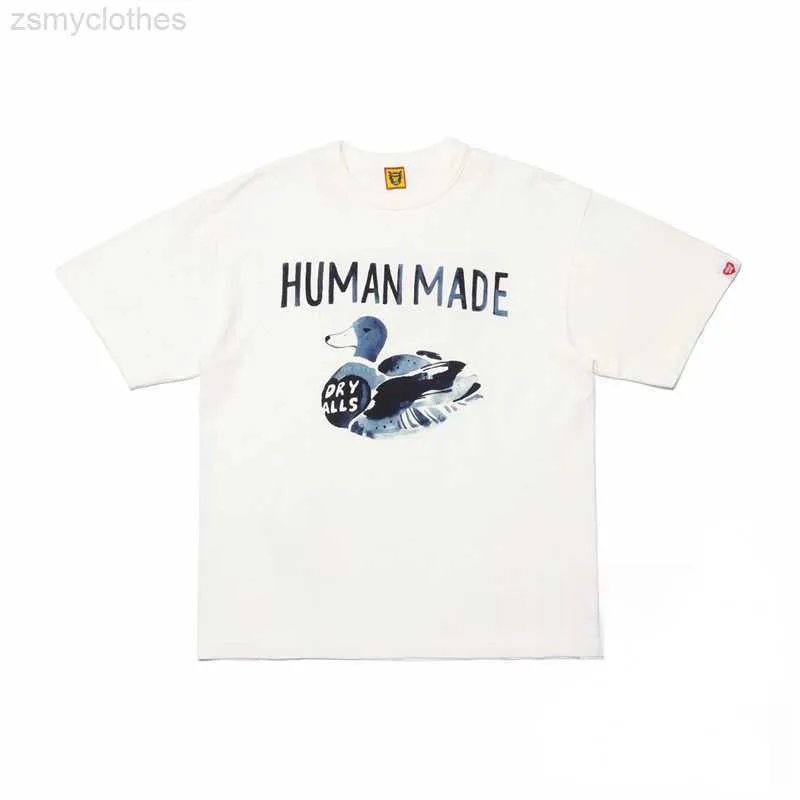 T-shirt da uomo di buona qualità Cartoon Duck HUMAN MADE Moda T Shirt Uomo Human Made Donna T-shirt in cotone fiammato T-shirt vintage