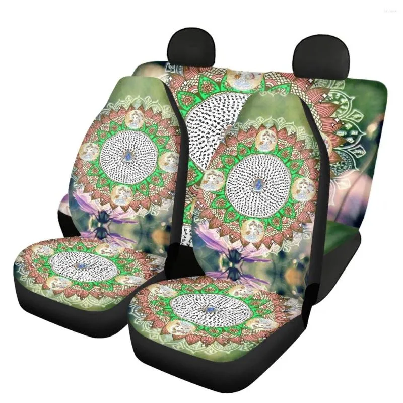 Housses de siège de voiture universelles, antidérapantes, de haute qualité, bouddha Dharani Sutra, coussin avant et arrière, intérieur confortable