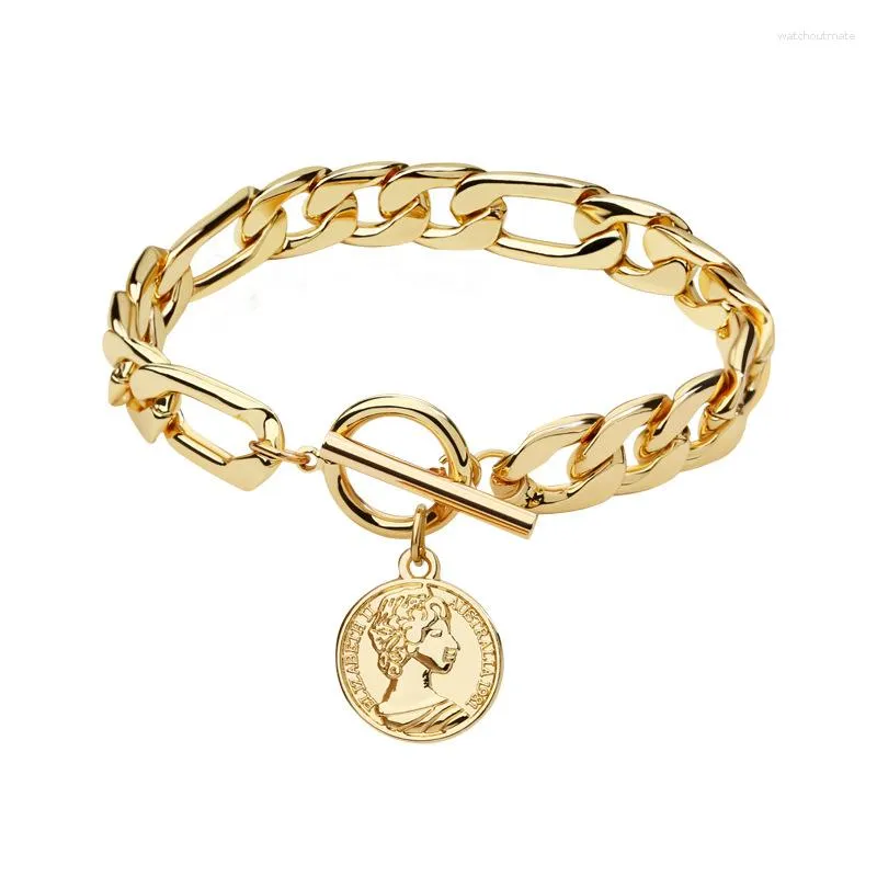 Urok bransoletki vonmoos moneta bransoletka dla mężczyzn Złota Kolor damski moda luksusowa estetyczna biżuteria akcesoria prezent