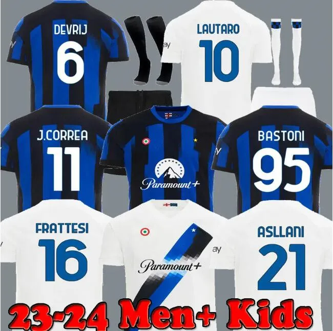 soccer jersey 23 24 BARELLA LAUTARO INTERS ALEXIS DZEKO CORREA AWAY THIRD MILANS UNIFORMS football shirt 2023 2024 men kids kit