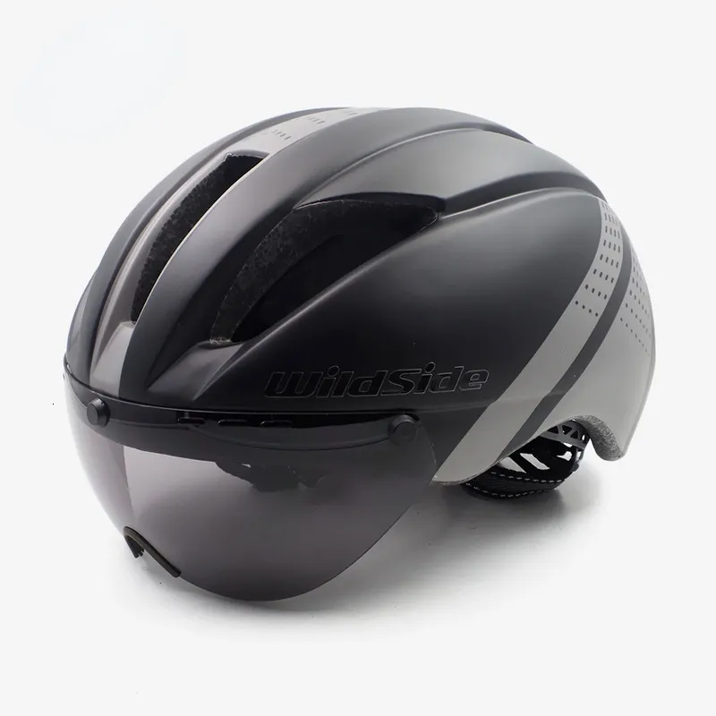 Cascos de ciclismo Aero casco tt contrarreloj casco de ciclismo para hombres mujeres gafas carrera bicicleta de carretera casco con lente Ciclismo equipo de bicicleta 230828