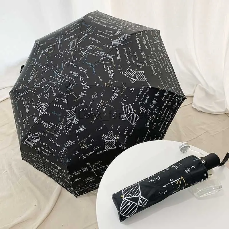 Brand Student Parrella Charms Matematyka Automatyczny parasol dla kobiet Windproof Formuła Parasol Girlfred Gift HKD230828