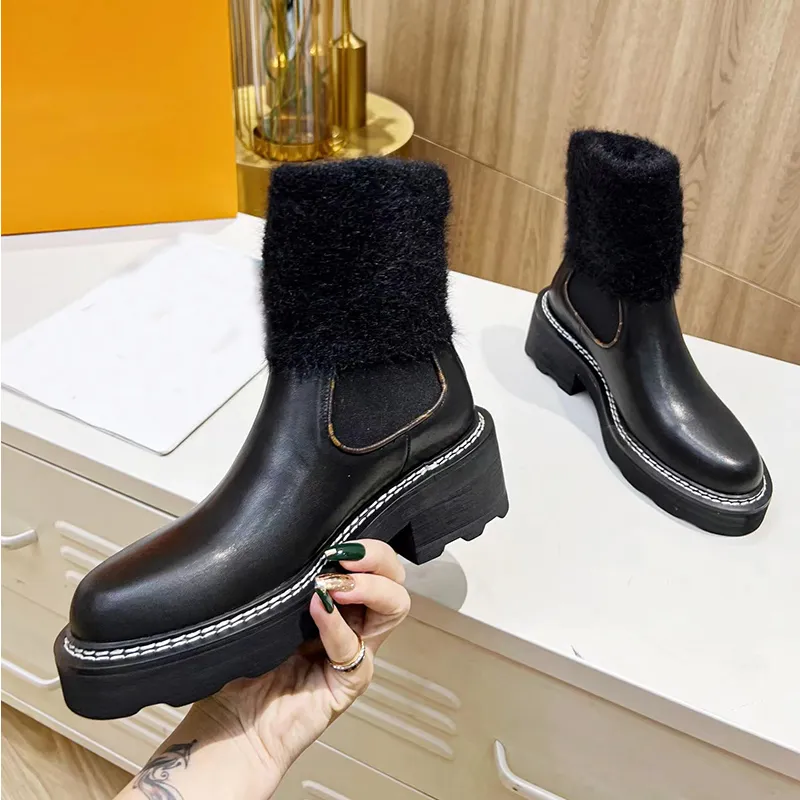 Designer Boots Women`s ankle boots The latest  Martin leather stretch plush with stylish slim simple style classic all-in-one design