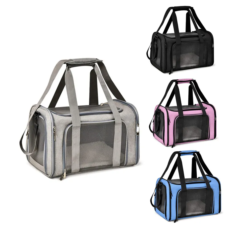 YUEXUAN Sac fourre-tout design pour siège de voiture pour chat et chien, sac de transport pour animaux de compagnie pour petits et grands chiots de 15 lb, sac de transport pliable pour petit chien approuvé par les compagnies aériennes, 4 couleurs