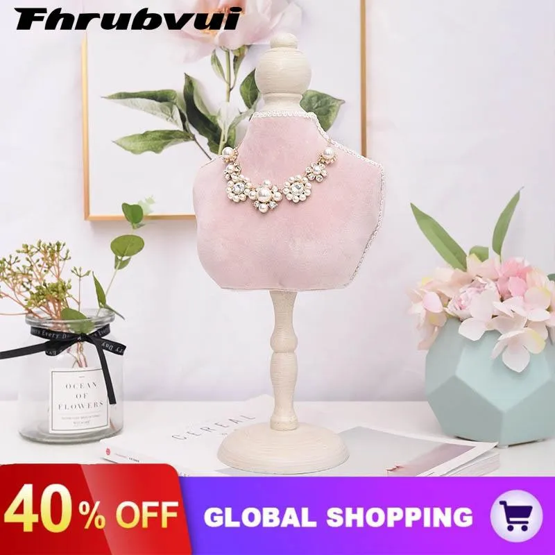 Bolles Pink Velvet Fashion Bijoux Display Rack Elegant Jewelry Stand Mannequin Bijoux Hold Collier Bracelet Bracelet Affichage de la cheville