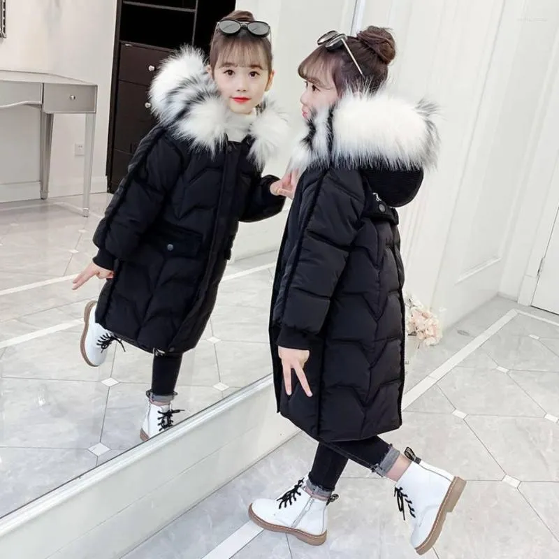 Down Coat For Russian Winter Jacket Girls Plus Thick Warm Hooded Children Outerwear Size 4-13 Years Kids Teenage Parkas