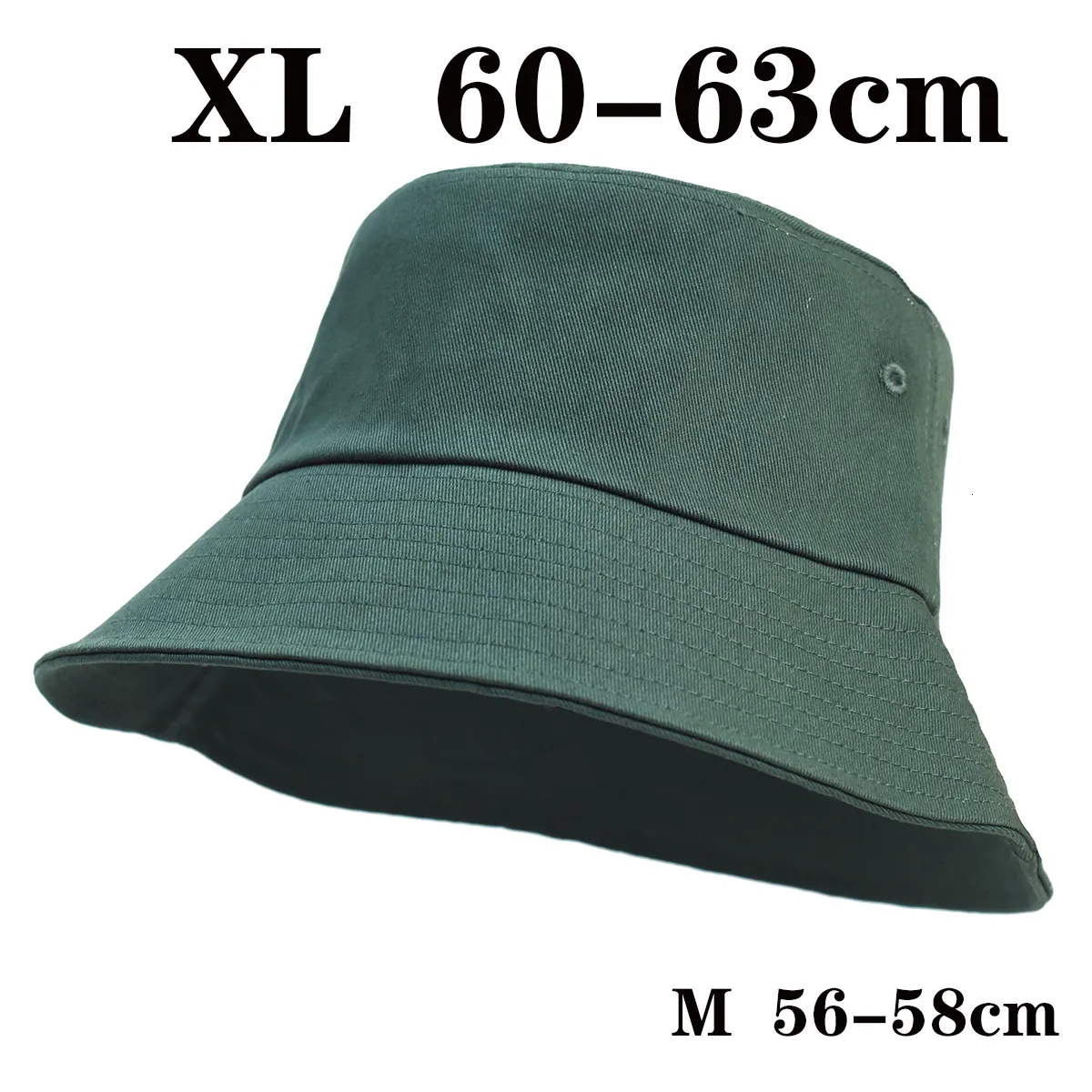 Solid Color for Men XL Big Head Bucket Hats 63CM for Women Summer