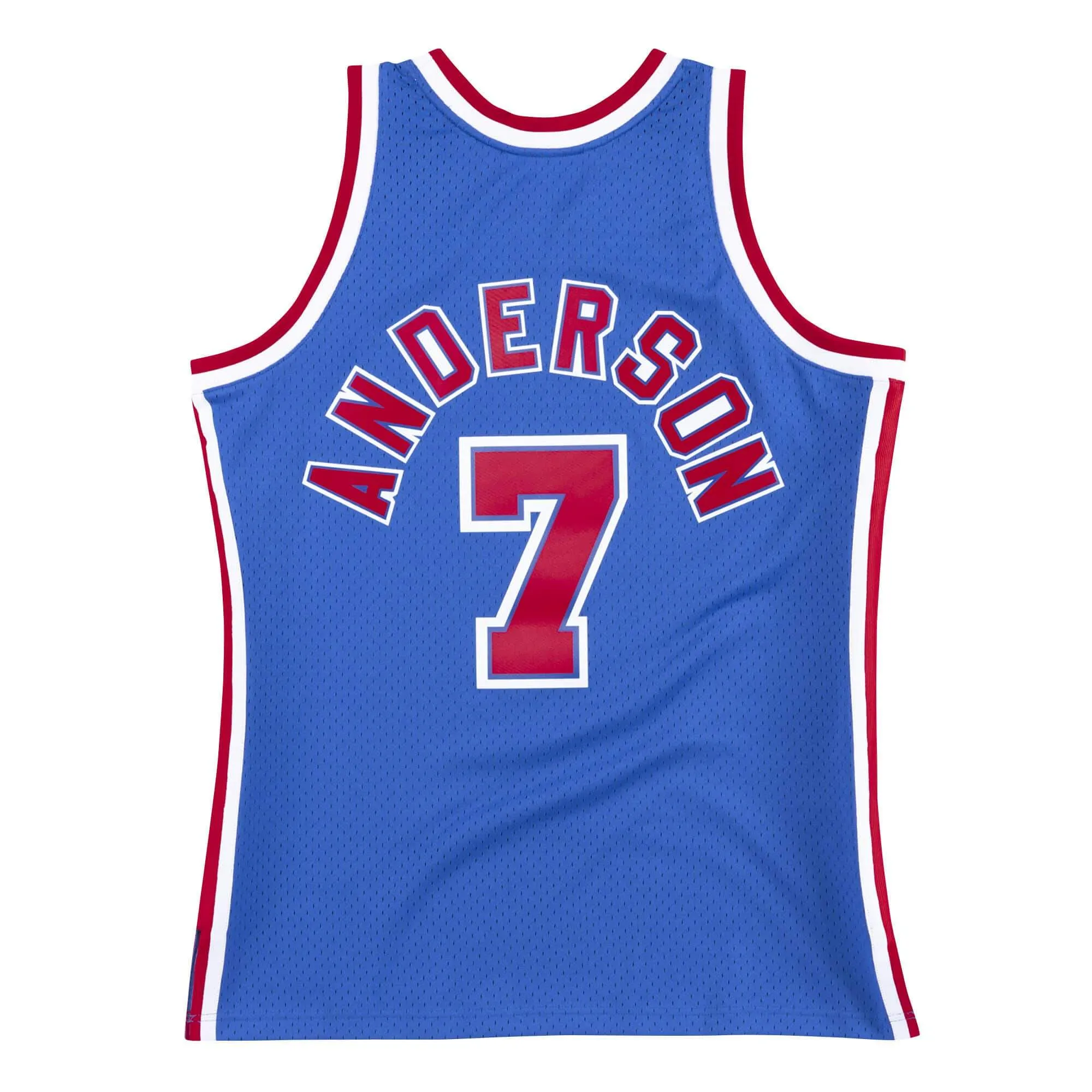 SL Kenny Anderson 1993-94 Net Basketball New Jersey Mitch and Ness Throwback Jerseys Blue Size S-XXXL