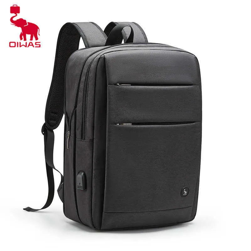 Plecak oiwas dla mężczyzn wielofunkcyjny notebook biznesowy plecak USB ładowanie Wodoodporne męskie męskie torbę na swobodną torbę HKD230828