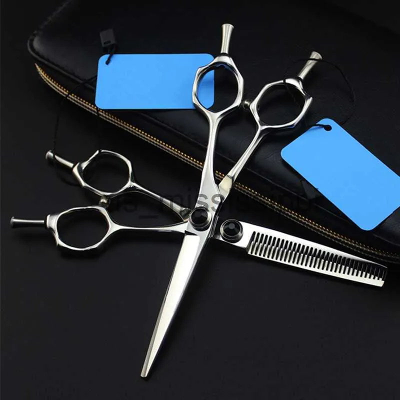 Scissors Shears professional japan 440c steel 6 inch A shape hair scissors cutting barber makas haircut thinning shears hairdressing scissors x0829