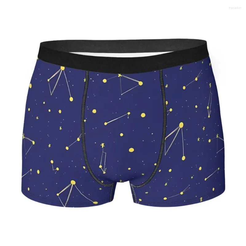 Caleçons étoiles la nuit hommes Boxer slips le respirant drôle haute qualité imprimé Shorts cadeaux d'anniversaire