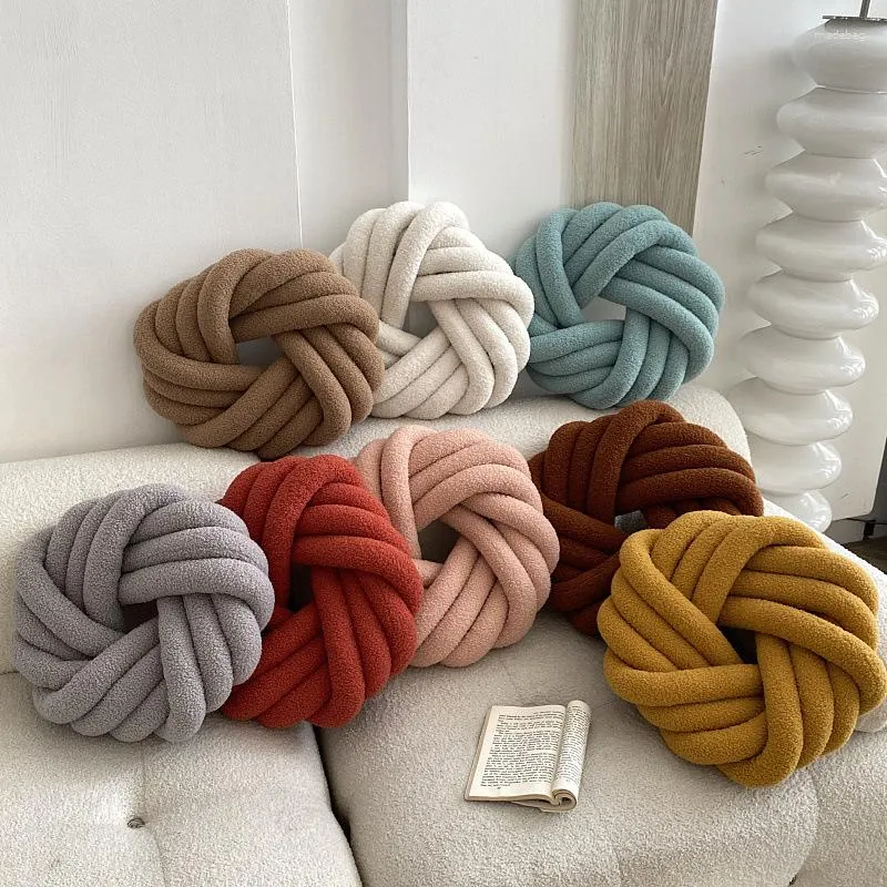 Kussen Premium Scandinavische stijl Ronde fluwelen balknoop Effen kleur Babyrust Slaappoppen Gevuld Kind Volwassen Slaapkamer Decor