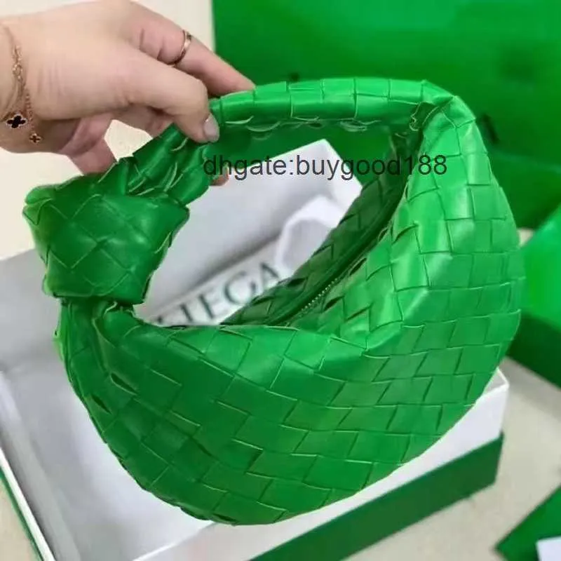 Botegss Ventss Woven Jodie borsa firmata Italia Borsa a mano da donna New Fashion Cloud Croissant annodato a mano da donna Semplice e versatile