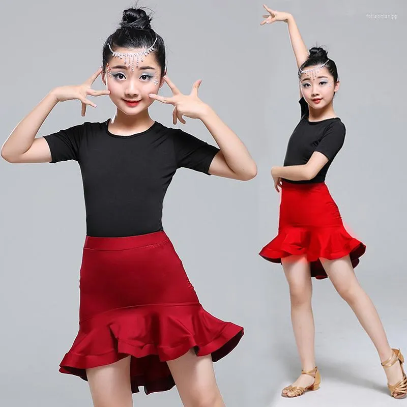 Стадия Wear Girl Latin Dress Ballroom Dance для девочек подходит для детей лучших юбки Костюмы соревнования для детей