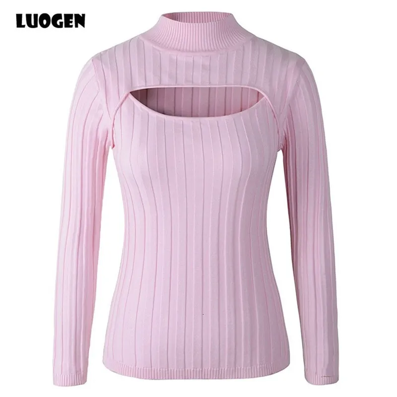 Women's Sweaters Japanese Anime Cosplay Open Chest Knitted Sweater Keyhole Women Sweaters and Pullovers Sexy Turtleneck Stripe Lolita Girls Knit 230829