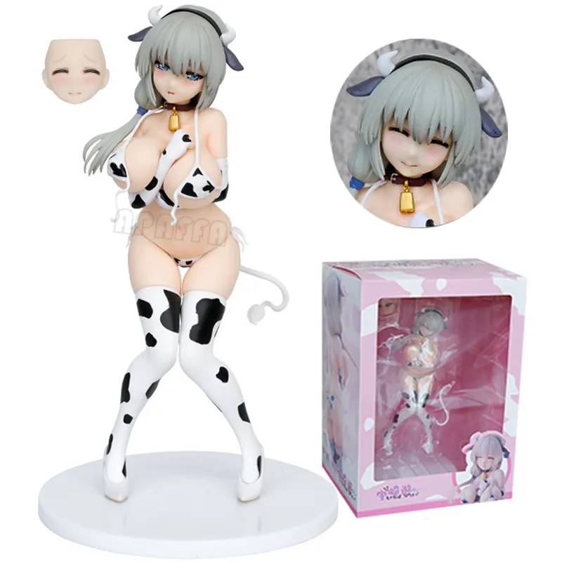 Finger Toys 22cm Dreamtech Uzaki-chan wa asobitai! Sexig anime figur Tsuki Uzaki Action Figure Cow Pattern Bikini Figurin Vuxen Doll Toys