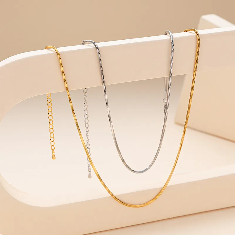 Fashionable and minimalist snake bone necklace for female niche design, temperament, and European and American internet celebrity collarbone chain item