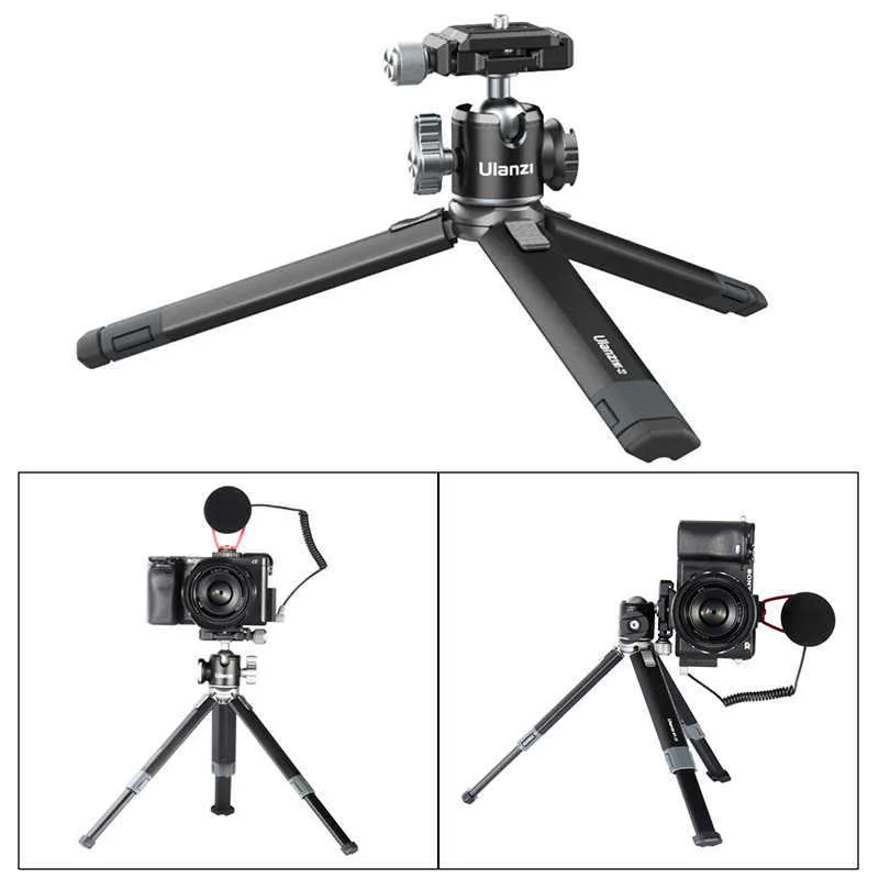 Ulanzi MT-24 Vlog Lite Metal Tripod With Ballhead Extendable 1/4'' Tripod Monopod Cold Shoe Arca Quick Swiss 2.5KG Max Load HKD230828