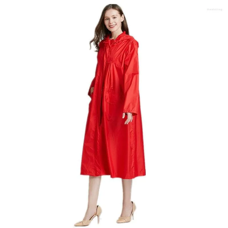 Regenjassen Verlengen Dames Rood Zwart Regenjas Dunne Poncho Dames Waterdicht Lang Ademend Heren Regenjas Volwassenen Winddicht