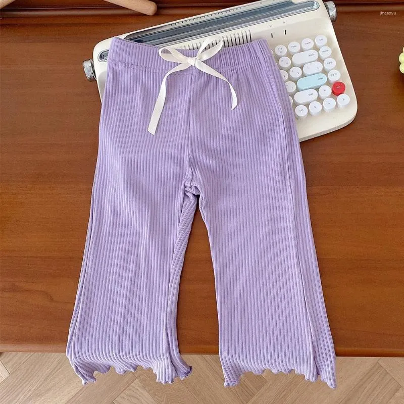 Pantaloni Pantaloni da bambina per bambina Taglio a stivale in cotone tinta unita Primavera Autunno Bambini Boutique Abbigliamento Casual Bambini