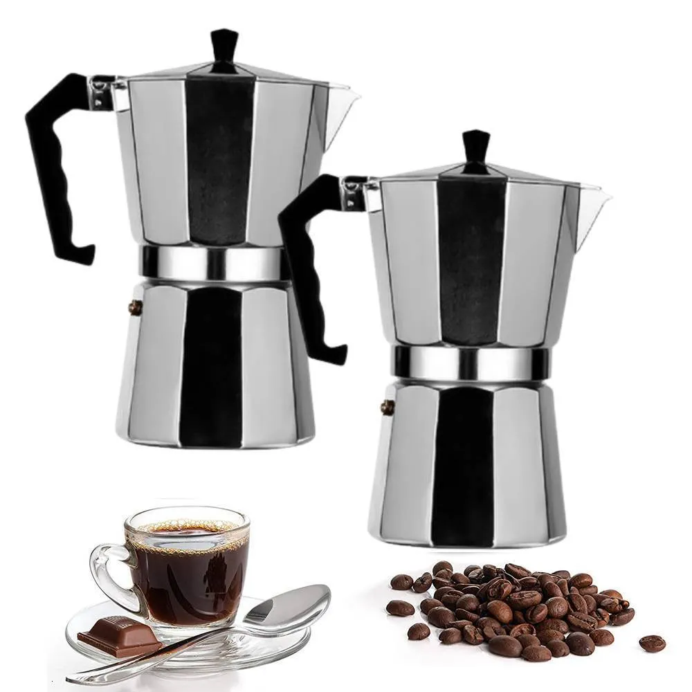 Handmatige koffiemolens Moka Pot Italiaanse machine Espresso Aluminium Geiser Maker Ketel Latte Kachel Klassieke Barista-accessoires 230829