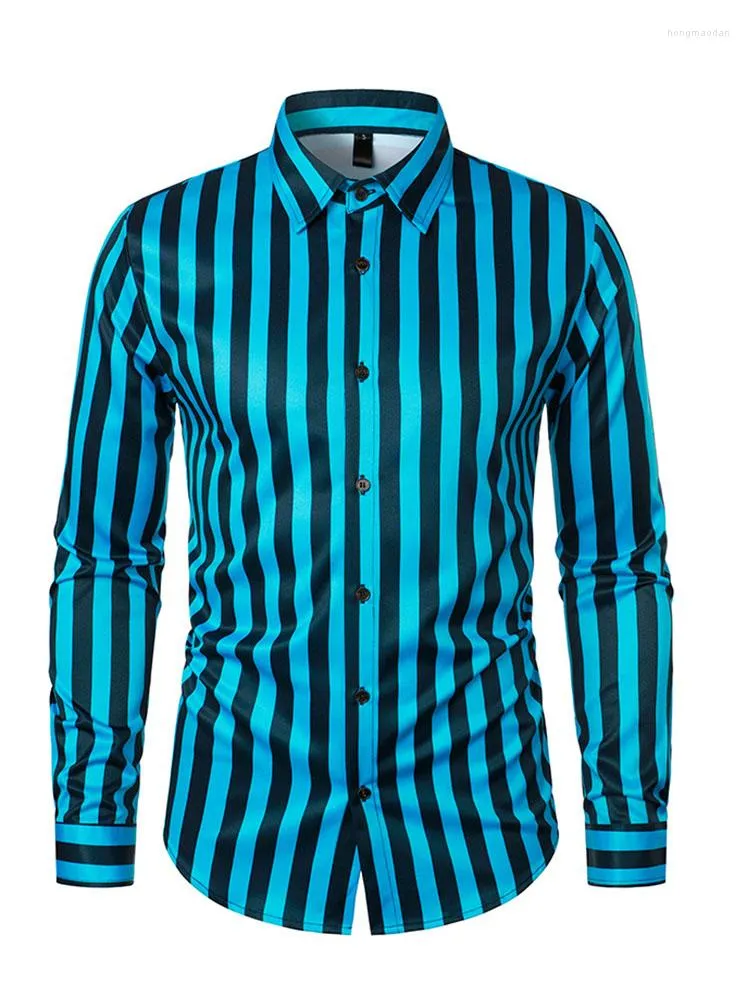 Men's Casual Shirts Loose Fit Striped Shirt - Fashionable And Comfortable For Everyday Wear