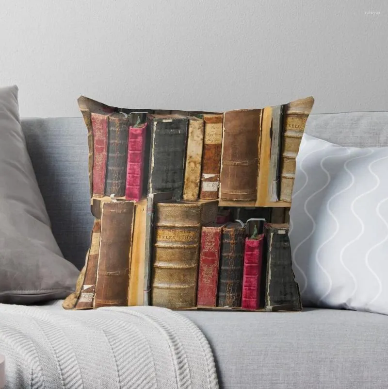 Pillow Bookworm Vintage Books In Bookshelf Throw Decorative Sofa Covers For Sofas