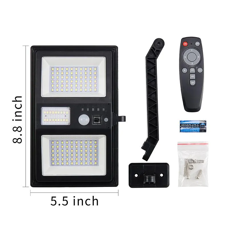 138 LED Solar Wall Lights Outdoor Garden 4 Modes 4400mah Solar Power Security Motion Sensor Light