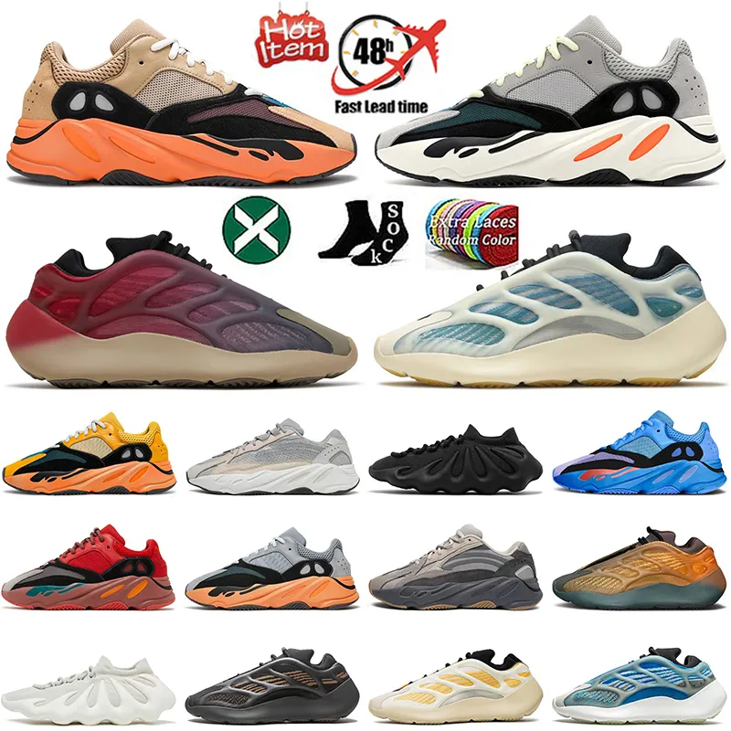 Adidas Yezzy Yeezies Kanyes West Boost 700 v2 erkek bayan spor ayakkabı Hi-Res Kırmızı Mavi Krem v3 Azael Alvah Vanta Fade Carbon spor eğitmenleri Nike