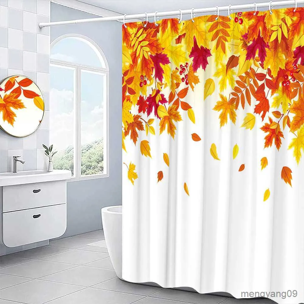Zasłony prysznicowe jesienne zasłony prysznicowe zewnętrzne okno krajobraz jesień Święto Dziękczynienia Klon Dekor dynia Dekor zbiór słonecznika dzień w kąpieli R230830